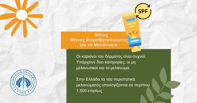 Μάιος, μήνας ευαισθητοποίησης για το μελάνωμα: Έμφαση στην πρόληψη και την έγκαιρη διάγνωση