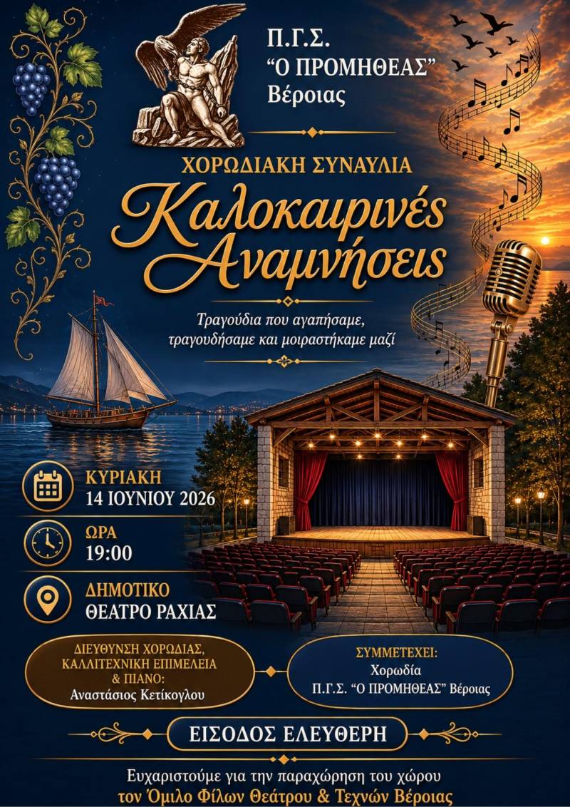 «Καλοκαιρινές Αναμνήσεις»: Η καταληκτική συναυλία της χορωδίας του Προμηθέα στην Ραχιά