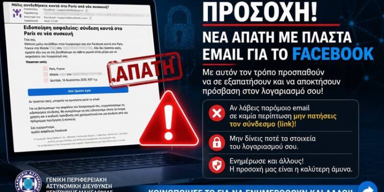 Νέα απάτη με «ειδοποίηση ασφαλείας» του Facebook – Πώς επιχειρούν να κλέψουν λογαριασμούς