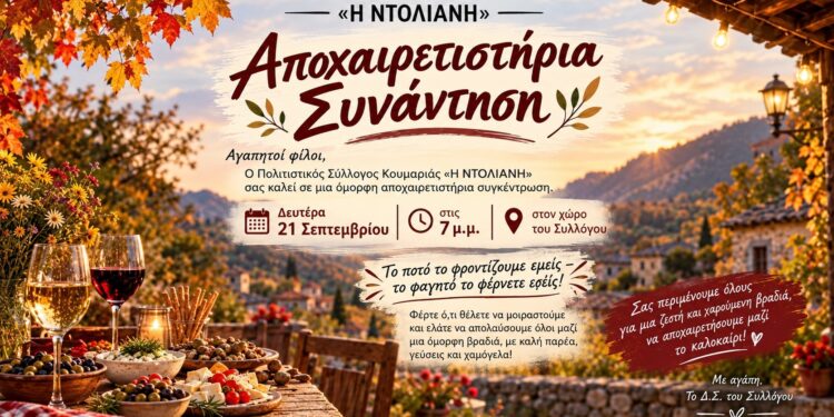 Αποχαιρετιστήρια συνάντηση στην Κουμαριά τη Δευτέρα