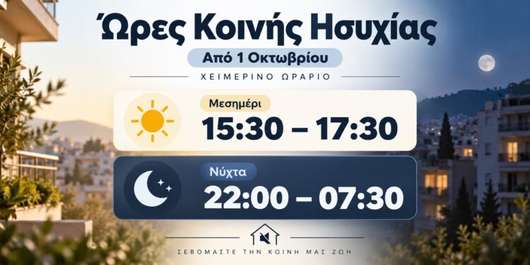 Από την Πέμπτη οι νέες ώρες κοινής ησυχίας