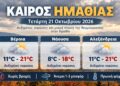Ημαθία: Συννεφιά και πτώση της θερμοκρασίας την Τετάρτη