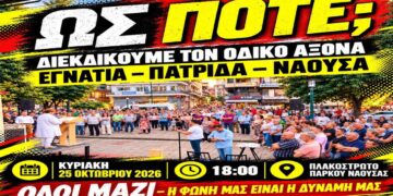 Η Νάουσα διεκδικεί το αυτονόητο: Ολοκλήρωση του οδικού άξονα Εγνατία – Πατρίδα