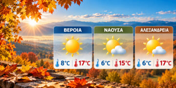 Ημαθία: Ηλιοφάνεια αλλά και έντονη πρωινή ψύχρα το Σάββατο – Έως 17 βαθμούς η θερμοκρασία