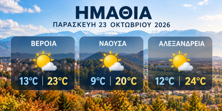 Ημαθία: Βελτιωμένος καιρός την Παρασκευή με ηλιοφάνεια και θερμοκρασία έως 24 βαθμούς