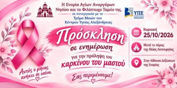 Ενημερωτική εκδήλωση στο Νησί Ημαθίας για την πρόληψη του καρκίνου του μαστού
