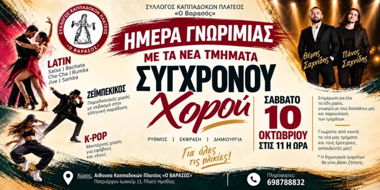 Ημέρα γνωριμίας με τα νέα χορευτικά τμήματα του «Βαρασού» στο Πλατύ